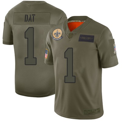 Nike New Orleans Saints #1 Who Dat Camo Men's Stitched NFL Limited 2019 Salute To Service Jersey Men's